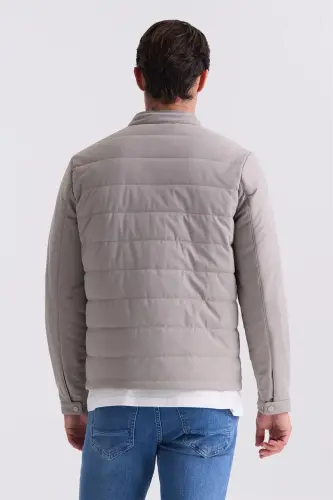 Tosh Comfort Fit Tik Yoqa Oldi Fermuarli Mavsumiy Mont - 4