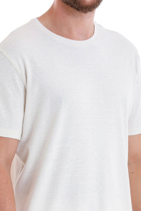 Tosh Regular Fit Tekis Velosiped Yoqali Zig'ir Ko'ylak - Tosh - 5