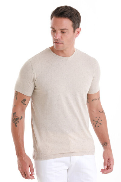 Tosh Regular Fit Tekis Velosiped Yoqali Zig'ir Ko'ylak - Tosh - 4