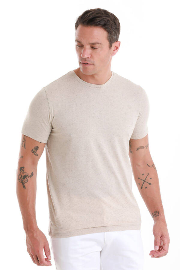 Tosh Regular Fit Tekis Velosiped Yoqali Zig'ir Ko'ylak - Tosh - 4