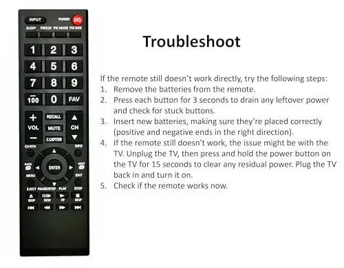 Universal Remote Control for Toshiba TV, Replacement for All Toshiba LCD LED HDTV 3D 4K UHD Smart TVs (Not for Fire TV) - 7