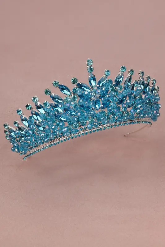 Toshli munchoqli bezakli billur toshli kelinlik, xina, to'y toji Turkua-Turkua - 6