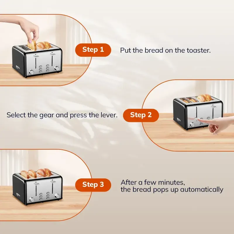 Toaster 4 Slice Toaster Keenstone Stainless Steel Retro Toasters, Bagel, Defrost, Reheat, Cancel Function 6 Shade Settings Removable Crumb Tray Auto Pop-Up, Kitchen Appliances, Apartment Essentials - 1