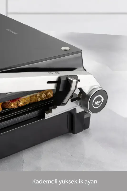 Тостер Grilliant 1343h с стеклянной поверхностью, 5 предустановленными программами, литыми пластинами, светодиодным дисплеем и функцией голосового оповещения - 9