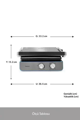 Тостер и гриль Grilliant 1344h с корпусом из нержавеющей стали, съемными чугунными пластинами - 3