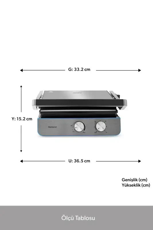 Тостер и гриль Grilliant 1344h с корпусом из нержавеющей стали, съемными чугунными пластинами - 3