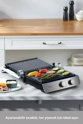 Тостер и гриль Grilliant 1344h с корпусом из нержавеющей стали, съемными чугунными пластинами - 5