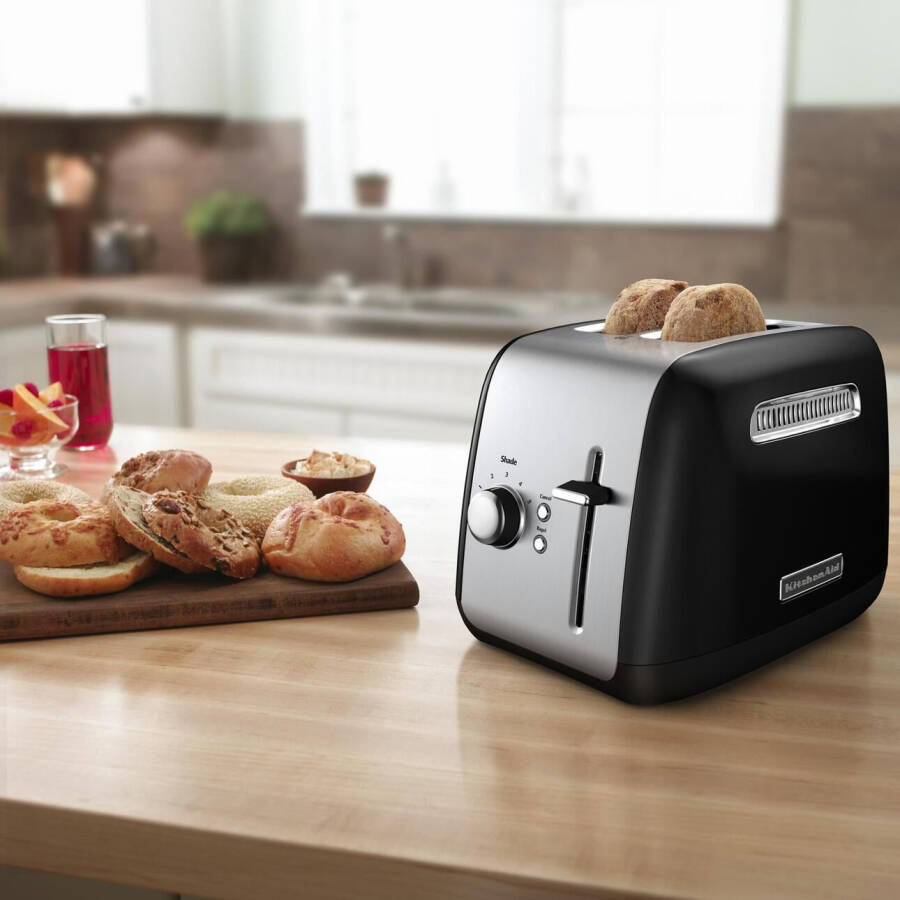 Тостер KitchenAid на 2 ломтика с ручным рычагом подъема, Onyx Black - KMT2115 - 6
