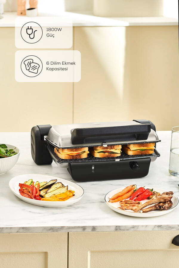 Crust Grill Toast Izgara Ve Tost Makinesi 6 Dilim Mat Krem - 9