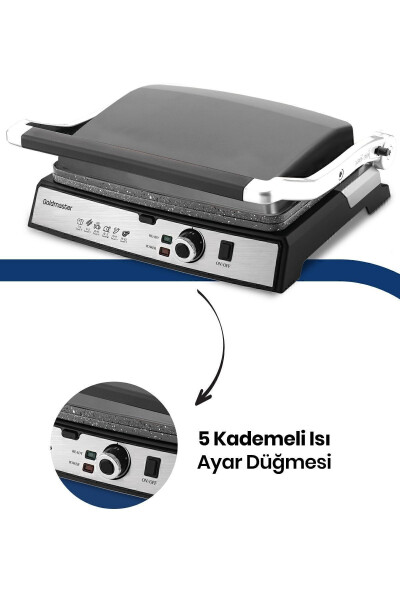 Tostmix Antrasit Paslanmaz Çelik 2000 Watt Granit Çıkarılabilir Plakalı Tost Ve Izgara Makinesi - 6