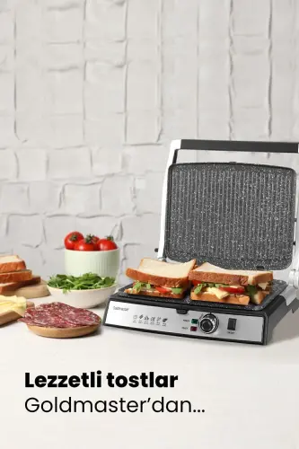 Tostmix Antrasit Paslanmaz Çelik 2000 Watt Granit Çıkarılabilir Plakalı Tost Ve Izgara Makinesi - Antrasit - 4