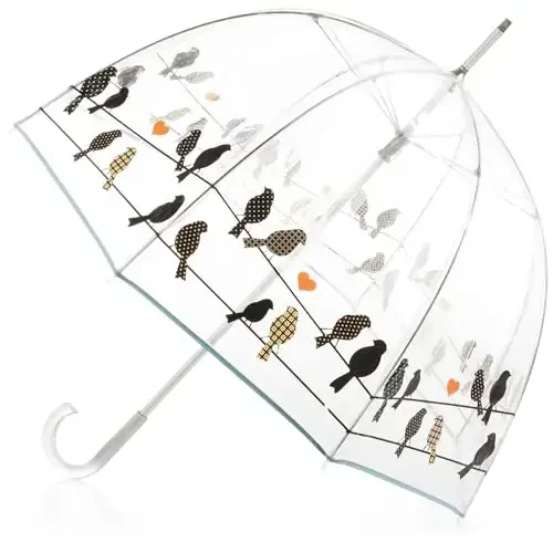 totes Adult Clear Bubble Umbrella with Dome Canopy and Lightweight Wind and Rain Protection - 1