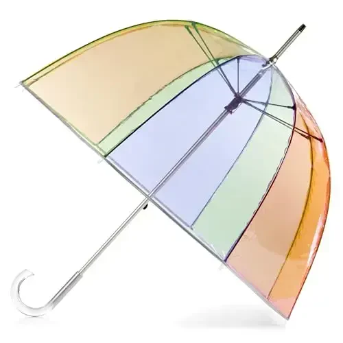 totes Adult Clear Bubble Umbrella with Dome Canopy and Lightweight Wind and Rain Protection - 7