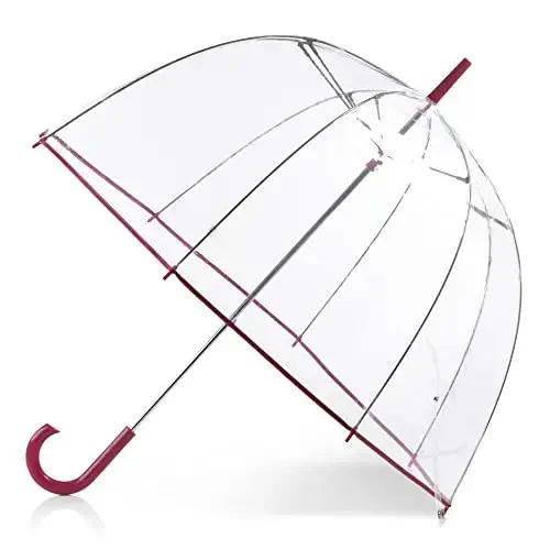 totes Adult Clear Bubble Umbrella with Dome Canopy and Lightweight Wind and Rain Protection - MODAZONE