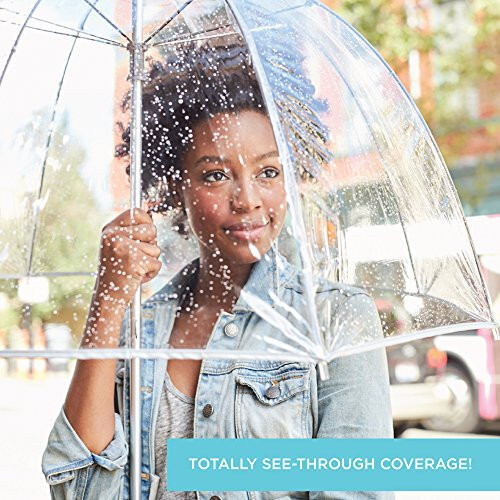 Totes Clear Bubble Umbrella with Dome Canopy, Lightweight Design, Wind and Rain Protection - 6