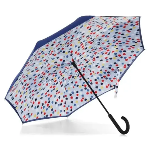 Totes Auto Reverse Close Windproof Stick Inbrella with Water Repellent Protection - MODAZONE