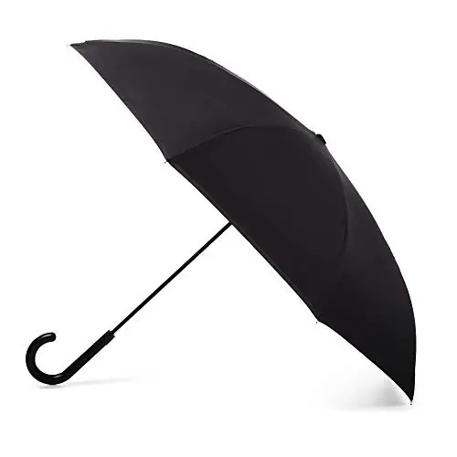 Totes InBrella - Reverse Close Umbrella with Invisible Water Repellent Coating - Auto Close, Inverted, Dripless, and Stormproof for Rainy Weather - 3