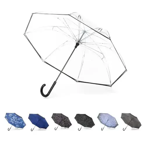 Totes InBrella - Зонт обратного сложения с невидимым водоотталкивающим покрытием - автоматическое закрытие, вывернутый, не капающий, для дождливой погоды - 6