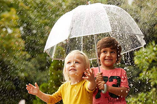 Totes Kids Clear Bubble Umbrella with Dome Canopy, Lightweight Design, Wind and Rain Protection, Pink, Kids - 37