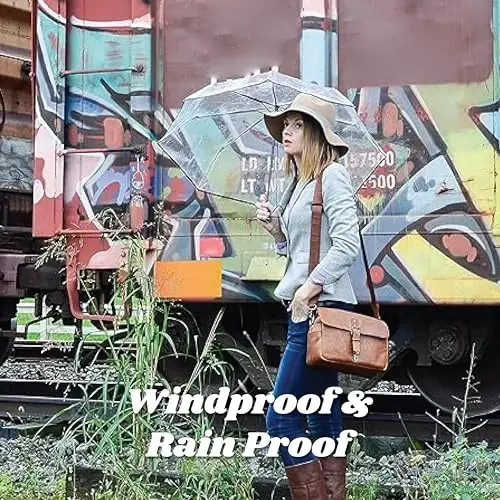 Ultra Clear Folding Umbrella with Auto Open Technology - 3