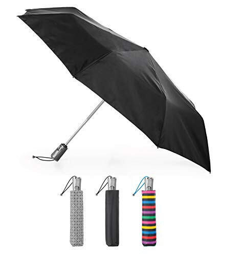 Totes Titan Portable Travel Umbrella - Windproof, Waterproof, Strong, Compact Umbrella - Perfect for the Car, Backpack, and On-the-Go - 5