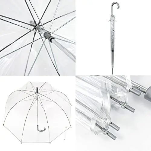 Totes Adult Bubble Umbrella with Dome Canopy and Lightweight Wind and Rain Protection - 3