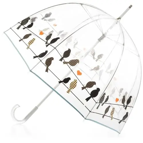 Totes Adult Bubble Umbrella with Dome Canopy and Lightweight Wind and Rain Protection 