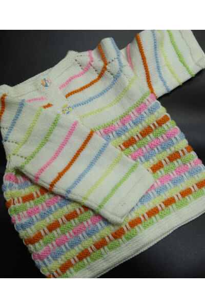Toti Hand-Knit Rainbow Baby Sweater - 1