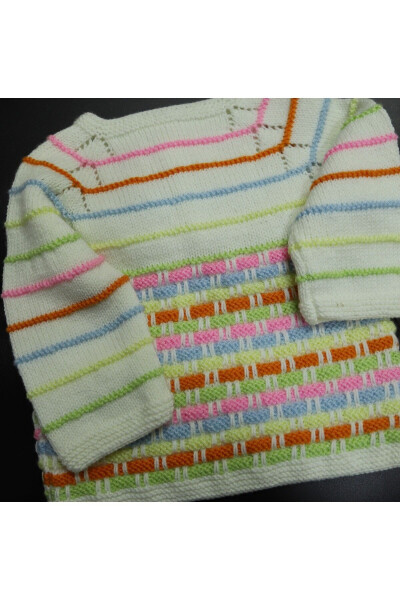 Toti Hand-Knit Rainbow Baby Sweater - 2