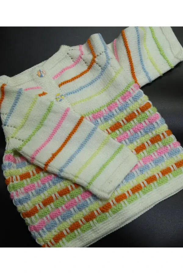 Toti Hand-Knit Rainbow Baby Sweater - 1
