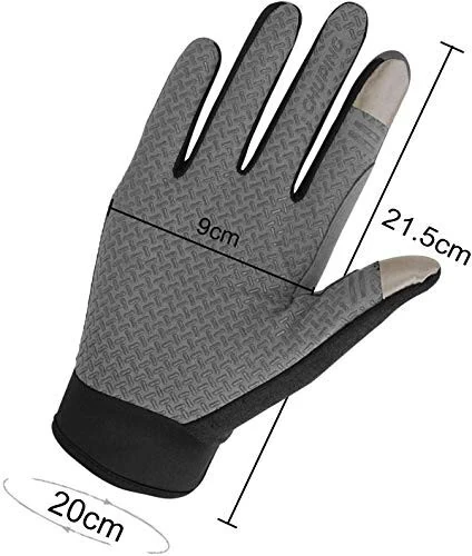 Touchscreen Cycling Gloves for Men Women, Summer UV Protection Sun Gloves Breathable Non slip Full Finger Driving Gloves Mountain Motorcycle Riding Bicycle Workout Gloves (Light Grey) - 5