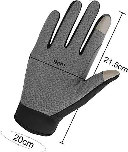 Touchscreen Cycling Gloves for Men Women, Summer UV Protection Sun Gloves Breathable Non slip Full Finger Driving Gloves Mountain Motorcycle Riding Bicycle Workout Gloves (Light Grey) - 5