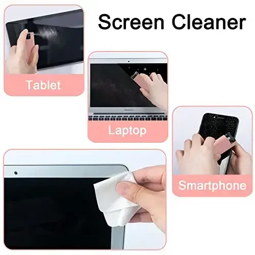 Touchscreen Mist Cleaner Spray, walrfid Electronic Screen Cleaner for TV, Laptop, Tablet, PC, Computer Monitor LCD Flat Screens, Eyeglasses - Pink - 4