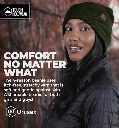 Tough Headwear Ayollar uchun manjetli shapka - Erkaklar uchun qishki shlyapalar, Trikotaj shapka, Erkaklar uchun qishki shapkalar, Erkaklar uchun qishki kepkalar, Shapka - 4