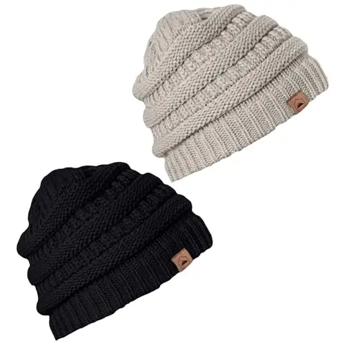Tough Headwear Beanie Hat - Cable Knit Warmth - Winter Hats - Slouchy Fit - Beanies for Women - Itch-Free Winter Essentials - 1