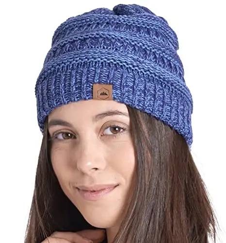Tough Headwear Beanie Hat - Cable Knit Warmth - Winter Hats - Slouchy Fit - Beanies for Women - Itch-Free Winter Essentials - TOUGH HEADWEAR