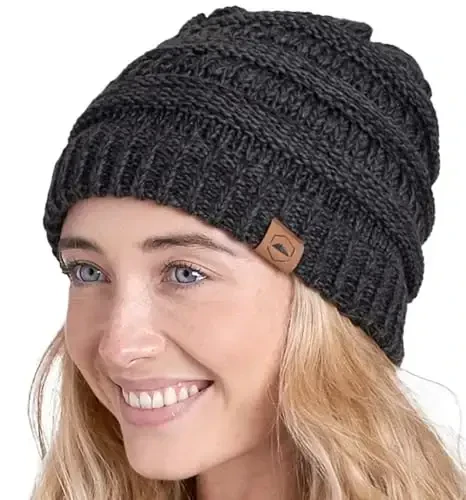 Tough Headwear Beanie Hat - Kabel trikotajli iliqlik - Qishki shlyapalar - Qulay bichim - Ayollar uchun shapkalar - Qish uchun qichishmaydigan materiallar - 1