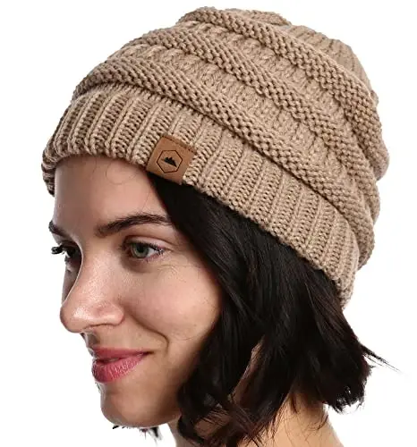 Tough Headwear Beanie Hat - Cable Knit Warmth - Winter Hats - Slouchy Fit - Beanies for Women - Itch-Free Winter Essentials - TOUGH HEADWEAR