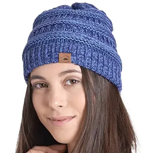 Tough Headwear Beanie Hat - Cable Knit Warmth - Winter Hats - Slouchy Fit - Beanies for Women - Itch-Free Winter Essentials 