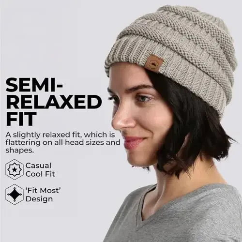 Tough Headwear Beanie Hat - Cable Knit Warmth - Winter Hats - Slouchy Fit - Beanies for Women - Itch-Free Winter Essentials - 4