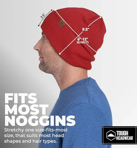Tough Headwear Cuff Beanie Hat - All-Season Winter Cap - Stretch Fit Women & Mens Beanie - Durable Knit Unisex Winter Caps - 5