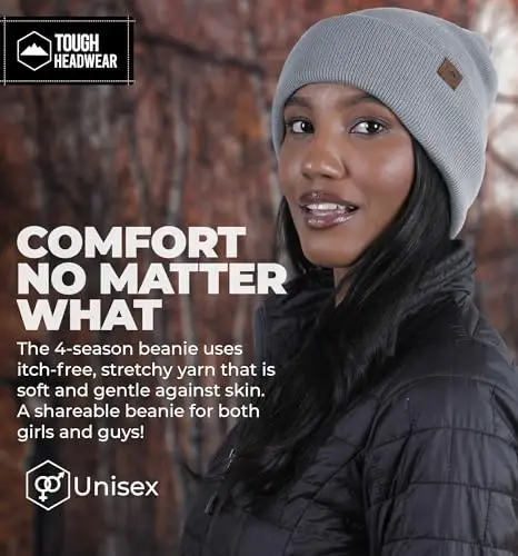 Tough Headwear Cuff Beanie Hat - All-Season Winter Cap - Stretch Fit Women & Mens Beanie - Durable Knit Unisex Winter Caps - 4