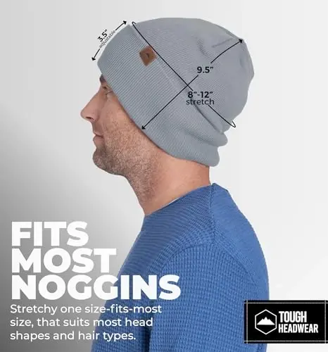 Tough Headwear Cuff Beanie Hat - All-Season Winter Cap - Stretch Fit Women & Mens Beanie - Durable Knit Unisex Winter Caps - 5