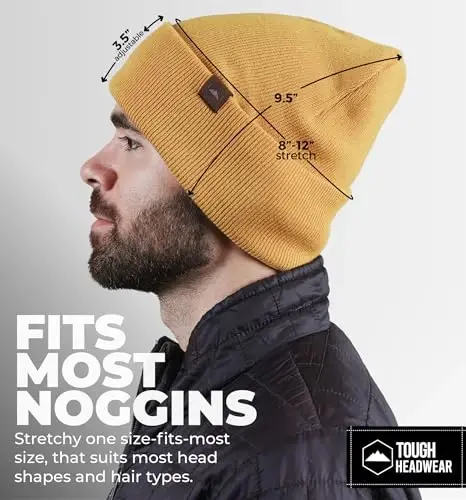 Tough Headwear Cuff Beanie Hat - All-Season Winter Cap - Stretch Fit Women & Mens Beanie - Durable Knit Unisex Winter Caps - 5