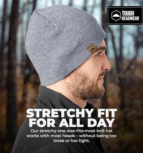 Tough Headwear Daily Knit Beanie - Beanies Hats for Men - Winter Hats for Men & Women - Warm Knitted Hats for Cold Weather - 5