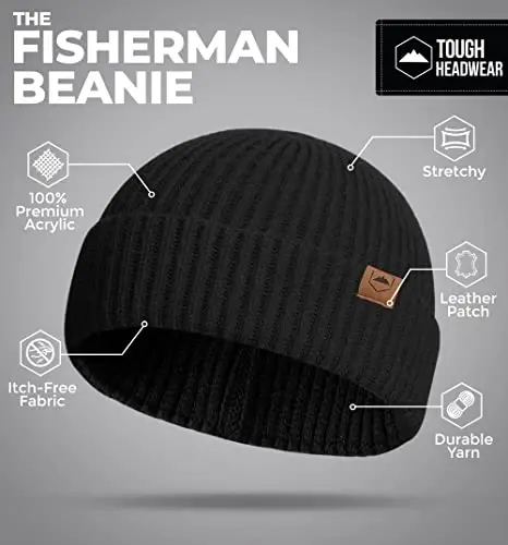Tough Headwear Daily Knit Beanie Hat - Thermal Warmth Winter Hat - Breathable, Stretch Fit Beanie for Women & Men - 3