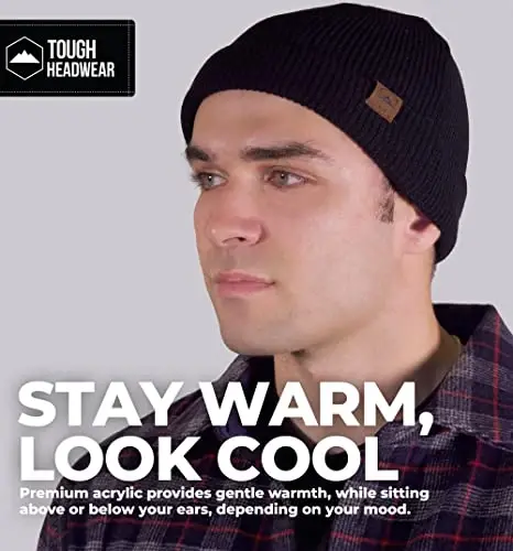 Tough Headwear Daily Knit Beanie Hat - Thermal Warmth Winter Hat - Breathable, Stretch Fit Beanie for Women & Men - 4