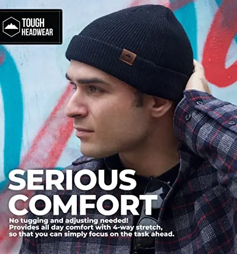 Tough Headwear Daily Knit Beanie Hat - Thermal Warmth Winter Hat - Breathable, Stretch Fit Beanie for Women & Men - 6