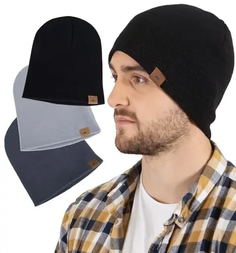 Tough Headwear Daily Knit Beanie Hat - Thermal Warmth Winter Hat - Breathable, Stretch Fit Beanie for Women & Men 