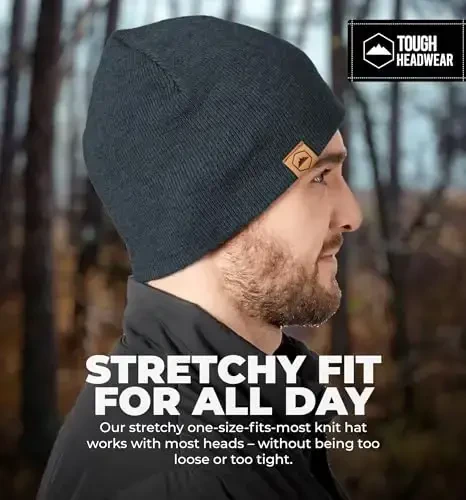 Tough Headwear Daily Knit Beanie Hat - Thermal Warmth Winter Hat - Breathable, Stretch Fit Beanie for Women & Men - 5